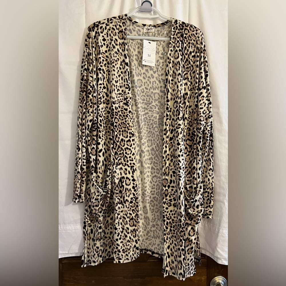 Leopard cardigan!  Size M. New with tags!